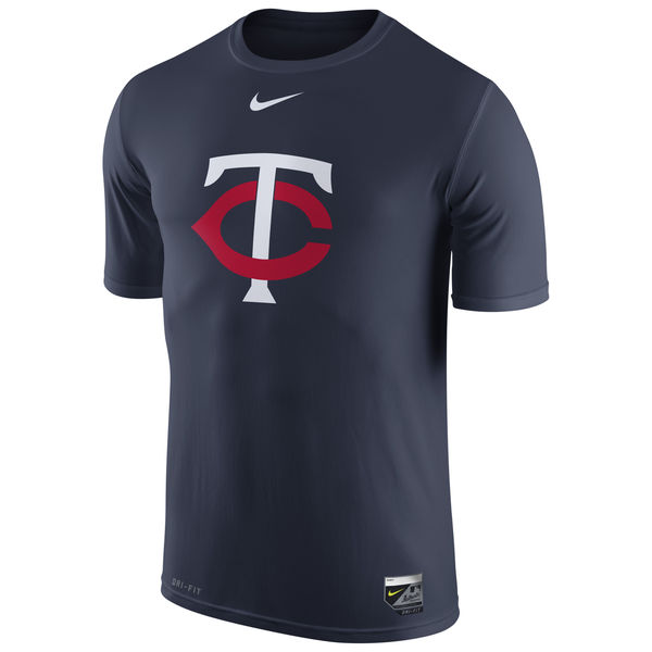 MLB Men Minnesota Twins Nike Authentic Collection Legend Logo 1.5 Performance TShirt Navy